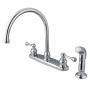 Kingston Brass 1.8 GPM Standard Kitchen Faucet - Includes Side Spray Polished Chrome