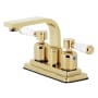 Kingston Brass Paris 1.2 GPM Centerset Bathroom Faucet with Pop-Up Drain Assembly Polished Brass