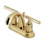 Kingston Brass Manhattan 1.2 GPM Centerset Bathroom Faucet with Pop-Up Drain Assembly Polished Brass