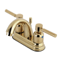 Kingston Brass Concord 1.2 GPM Centerset Bathroom Faucet with Pop-Up Drain Assembly Polished Brass