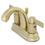 Kingston Brass NuvoFusion 1.2 GPM Centerset Bathroom Faucet with Pop-Up Drain Assembly Polished Brass