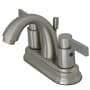 Kingston Brass NuvoFusion 1.2 GPM Centerset Bathroom Faucet with Pop-Up Drain Assembly Brushed Nickel