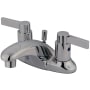 Kingston Brass NuvoFusion 1.2 GPM Centerset Bathroom Faucet with Pop-Up Drain Assembly Polished Chrome