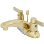 Kingston Brass NuvoFusion 1.2 GPM Centerset Bathroom Faucet with Pop-Up Drain Assembly Polished Brass