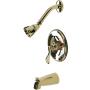 Kingston Brass NuWave Tub and Shower Trim Package with 1.8 GPM Single Function Shower Head Polished Brass