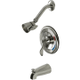 Kingston Brass NuWave Tub and Shower Trim Package with 1.8 GPM Single Function Shower Head Brushed Nickel