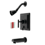 Kingston Brass Kaiser Tub and Shower Trim Package with 1.8 GPM Single Function Shower Head Matte Black