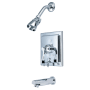 Kingston Brass Tub and Shower Trim Package with 1.8 GPM Single Function Shower Head Polished Chrome