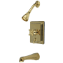 Kingston Brass English Vintage Tub and Shower Trim Package with 1.8 GPM Single Function Shower Head Polished Brass