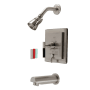 Kingston Brass Kaiser Tub and Shower Trim Package with 1.8 GPM Single Function Shower Head Brushed Nickel