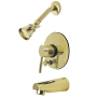 Kingston Brass Concord Tub and Shower Trim Package with 1.8 GPM Single Function Shower Head Polished Brass