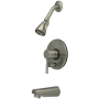 Kingston Brass Concord Tub and Shower Trim Package with 1.8 GPM Single Function Shower Head Brushed Nickel