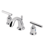 Kingston Brass Manhattan 1.2 GPM Widespread Bathroom Faucet with Pop-Up Drain Assembly Polished Chrome