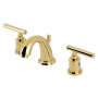 Kingston Brass Manhattan 1.2 GPM Widespread Bathroom Faucet with Pop-Up Drain Assembly Polished Brass