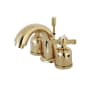Kingston Brass Millennium 1.2 GPM Widespread Bathroom Faucet with Pop-Up Drain Assembly Polished Brass