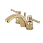 Kingston Brass Concord 1.2 GPM Widespread Bathroom Faucet with Pop-Up Drain Assembly Polished Brass