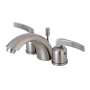 Kingston Brass Centurion 1.2 GPM Widespread Bathroom Faucet with Pop-Up Drain Assembly Brushed Nickel