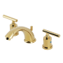Kingston Brass Manhattan 1.2 GPM Widespread Bathroom Faucet with Pop-Up Drain Assembly Polished Brass