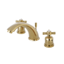 Kingston Brass Millennium 1.2 GPM Widespread Bathroom Faucet with Pop-Up Drain Assembly Polished Brass
