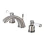 Kingston Brass Paris 1.2 GPM Widespread Bathroom Faucet with Pop-Up Drain Assembly Brushed Nickel