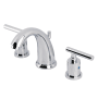 Kingston Brass Manhattan 1.2 GPM Widespread Bathroom Faucet with Pop-Up Drain Assembly Polished Chrome