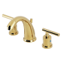 Kingston Brass Manhattan 1.2 GPM Widespread Bathroom Faucet with Pop-Up Drain Assembly Polished Brass