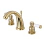 Kingston Brass Paris 1.2 GPM Widespread Bathroom Faucet with Pop-Up Drain Assembly Polished Brass