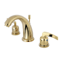 Kingston Brass Centurion 1.2 GPM Widespread Bathroom Faucet with Pop-Up Drain Assembly Polished Brass
