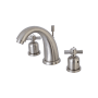 Kingston Brass Millennium 1.2 GPM Widespread Bathroom Faucet with Pop-Up Drain Assembly Brushed Nickel