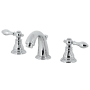Kingston Brass American Classic 1.2 GPM Deck Mounted Widespread Bathroom Faucet with Pop-Up Drain Assembly Polished Chrome