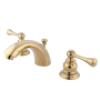Kingston Brass Vintage 1.2 GPM Widespread Bathroom Faucet with Pop-Up Drain Assembly Polished Brass