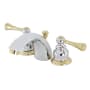 Kingston Brass Vintage 1.2 GPM Widespread Bathroom Faucet with Pop-Up Drain Assembly Polished Chrome / Polished Brass