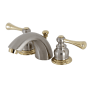 Kingston Brass Vintage 1.2 GPM Widespread Bathroom Faucet with Pop-Up Drain Assembly Brushed Nickel / Polished Brass