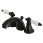 Kingston Brass American Patriot 1.2 GPM Widespread Bathroom Faucet with Pop-Up Drain Assembly Matte Black