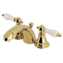 Kingston Brass American Patriot 1.2 GPM Widespread Bathroom Faucet with Pop-Up Drain Assembly Polished Brass