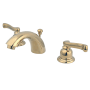 Kingston Brass Royale 1.2 GPM Widespread Bathroom Faucet with Pop-Up Drain Assembly Polished Brass