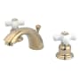 Kingston Brass Victorian 1.2 GPM Widespread Bathroom Faucet with Pop-Up Drain Assembly Polished Brass