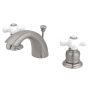 Kingston Brass Victorian 1.2 GPM Widespread Bathroom Faucet with Pop-Up Drain Assembly Brushed Nickel