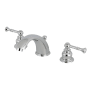 Kingston Brass Naples 1.2 GPM Widespread Bathroom Faucet with Pop-Up Drain Assembly Polished Chrome