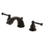 Kingston Brass Naples 1.2 GPM Widespread Bathroom Faucet with Pop-Up Drain Assembly Oil Rubbed Bronze