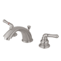 Kingston Brass Magellan 1.2 GPM Widespread Bathroom Faucet with Pop-Up Drain Assembly Brushed Nickel