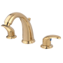 Kingston Brass Vintage 1.2 GPM Widespread Bathroom Faucet with Pop-Up Drain Assembly Polished Brass