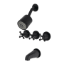 Kingston Brass Metropolitan Tub and Shower Trim Package with 1.8 GPM Multi Function Shower Head Matte Black