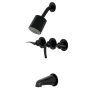 Kingston Brass Centurion Tub and Shower Trim Package with 1.8 GPM Multi Function Shower Head Matte Black