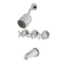Kingston Brass Metropolitan Tub and Shower Trim Package with 1.8 GPM Multi Function Shower Head Polished Chrome