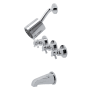 Kingston Brass Concord Tub and Shower Trim Package with 1.8 GPM Multi Function Shower Head Polished Chrome