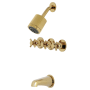 Kingston Brass Concord Tub and Shower Trim Package with 1.8 GPM Multi Function Shower Head Polished Brass