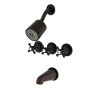 Kingston Brass Metropolitan Tub and Shower Trim Package with 1.8 GPM Multi Function Shower Head Oil Rubbed Bronze