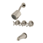 Kingston Brass Metropolitan Tub and Shower Trim Package with 1.8 GPM Multi Function Shower Head Polished Nickel