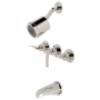 Kingston Brass Centurion Tub and Shower Trim Package with 1.8 GPM Multi Function Shower Head Polished Nickel
